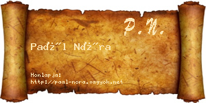 Paál Nóra névjegykártya