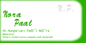 nora paal business card